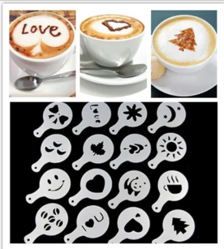 16 sets of fancy coffee print latte and cappuccino molds, each 30g 16 sets of fancy coffee print latte and cappuccino molds, each 30g